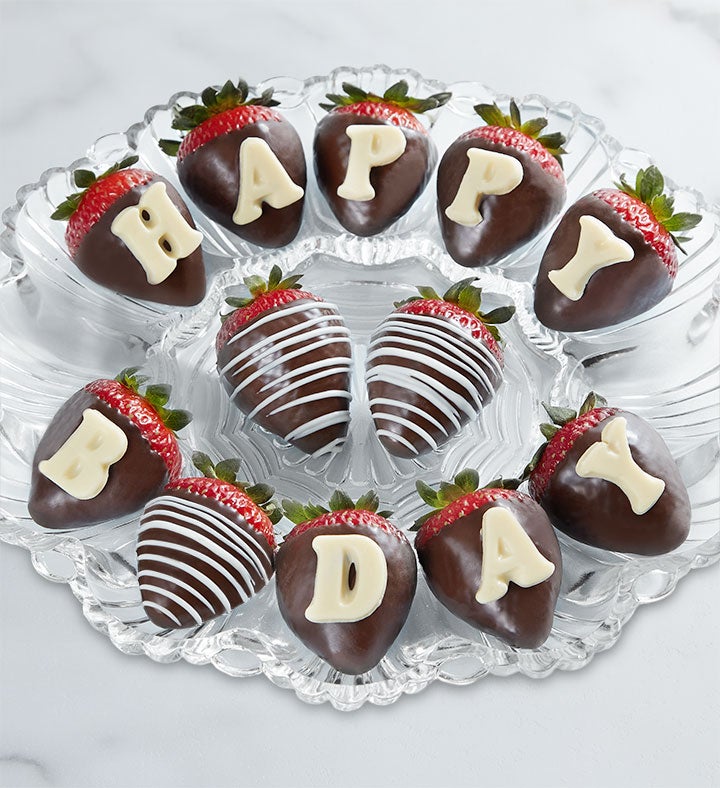 Happy Birthday Belgian Chocolate Covered Strawberries